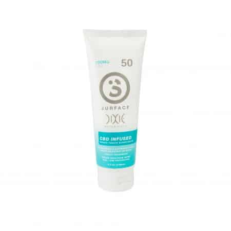 CBD sunscreen: Dixie Botanicals® + Surface® CBD-Infused SPF50 Sheer Touch Sunscreen